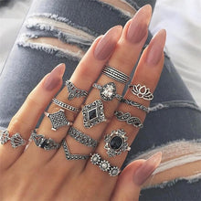 Load image into Gallery viewer, Dark Silver Ring set