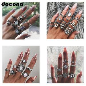 Docona Boho Finger Ring Sets